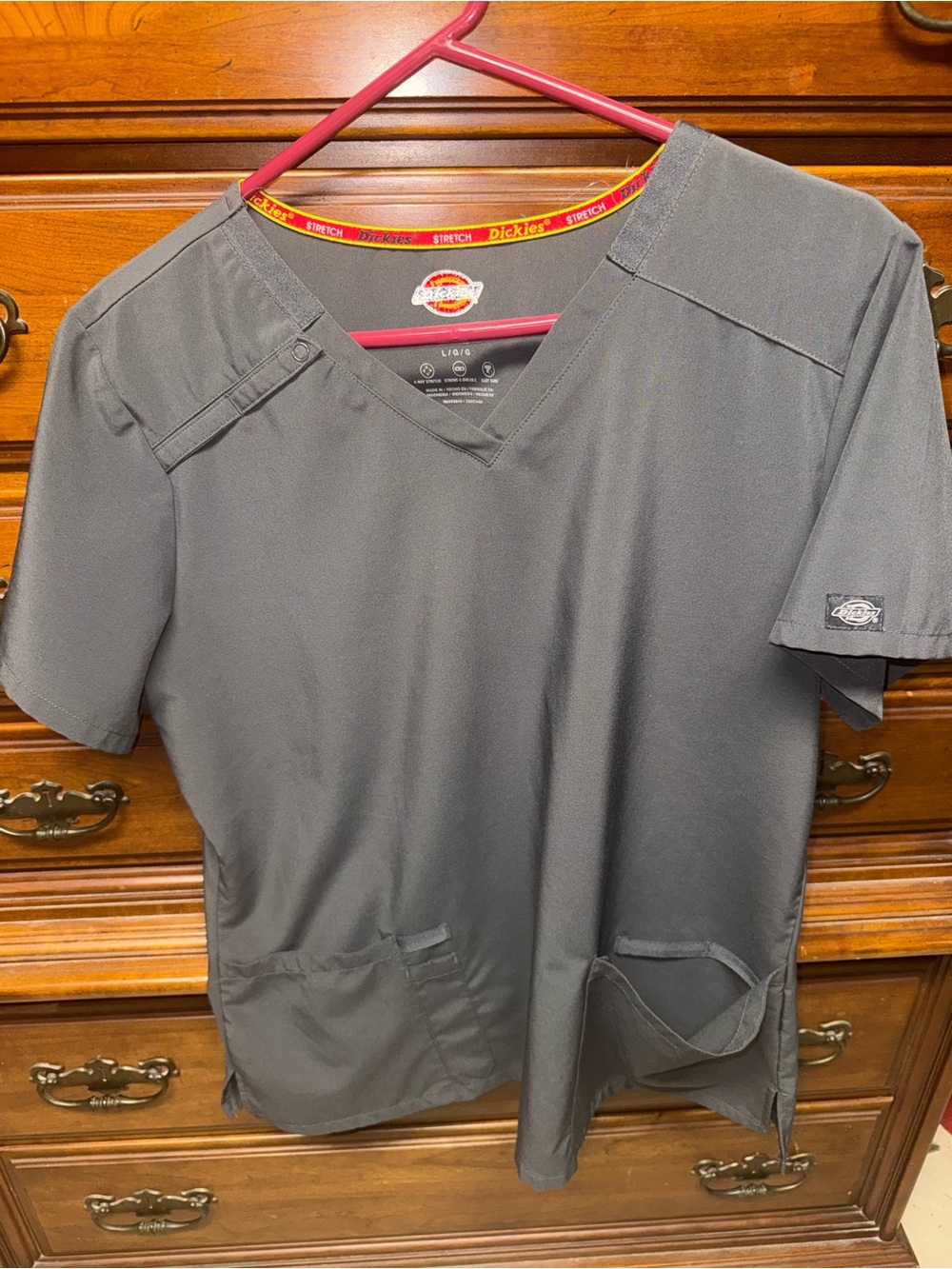 Dickies Women’s V-Neck Scrub Top - Gray